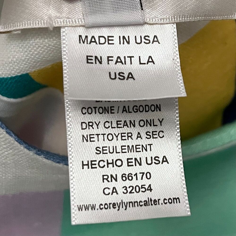 Corey Lynn Calter Clare Linen Shift Dress Pockets Multicolor Block Size L USA - Picture 7 of 9